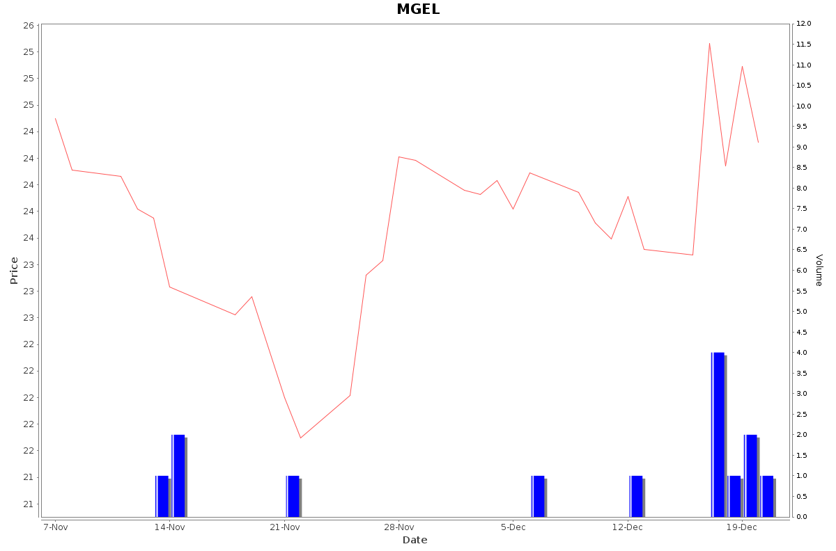 MGEL Daily Price Chart NSE Today