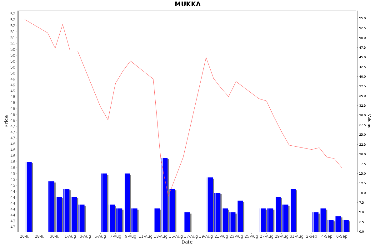 MUKKA Daily Price Chart NSE Today