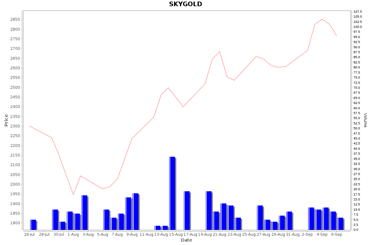 SKYGOLD Daily Price Chart NSE Today